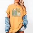 I'm Booked Tonight Cozy Floral Book Lover Graphic Women's Comfort Colors T-Shirt Mustard