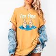 I'm Fine Drowning Thumbs Up Introvert Meme Humor Women's Comfort Colors T-Shirt Mustard