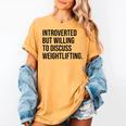 Introverted Weightlifter Gym Weightlifting Introvert Women's Comfort Colors T-Shirt Mustard Introverted Weightlifter Gym Weightlifting Introvert Women's Comfort Colors T-Shirt Mustard