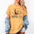 Introverted But Willing To Discuss Cats And Books Women's Comfort Colors T-Shirt Mustard