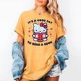 It's a Good Day To Read a Book Cute Cat Book Day Girls Boys Women's Comfort Colors T-Shirt Mustard