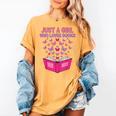 Just A Girl Who Loves Books Butterflies Reading Women's Comfort Colors T-Shirt Mustard