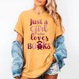 JUST A GIRL WHO LOVES BOOKS LIBRARIAN BOOK LOVERS BOOKWORM Women's Comfort Colors T-Shirt Mustard JUST A GIRL WHO LOVES BOOKS LIBRARIAN BOOK LOVERS BOOKWORM Women's Comfort Colors T-Shirt Mustard