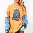 Just A Girl Who Loves Cats & Books Bookish Women Women's Comfort Colors T-Shirt Mustard