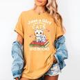 Just A Girl That Loves Cats And Books Cute Cat & Bookwork Women's Comfort Colors T-Shirt Mustard Just A Girl That Loves Cats And Books Cute Cat & Bookwork Women's Comfort Colors T-Shirt Mustard