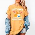 Just A Girl Who Loves Dogs And Books Reading Dog Puppy Lover Women's Comfort Colors T-Shirt Mustard Just A Girl Who Loves Dogs And Books Reading Dog Puppy Lover Women's Comfort Colors T-Shirt Mustard