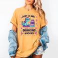 Just A Girl Who Loves Dragons And Books Lover Reading Book Women's Comfort Colors T-Shirt Mustard