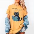 Just One More Chapter Bookworm Cat Book Lover Women's Comfort Colors T-Shirt Mustard