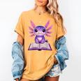 Kawaii Axolotl Cute Axolotls Reading Book Women's Comfort Colors T-Shirt Mustard Kawaii Axolotl Cute Axolotls Reading Book Women's Comfort Colors T-Shirt Mustard