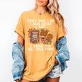 Knitting Reading Books Drinking Tea Knitter Knit Women's Comfort Colors T-Shirt Mustard
