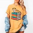 Leopard Gecko Book Lover Reading Women's Comfort Colors T-Shirt Mustard