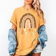 Leopard Teacher Wild About Reading Books Reader Librarian Women's Comfort Colors T-Shirt Mustard