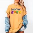 Librarian Let's All Go To The Library Cute Groovy Book Lover Women's Comfort Colors T-Shirt Mustard