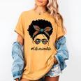 Librarian Teacher Messy Bun Life Book Library Back To School Women's Comfort Colors T-Shirt Mustard