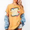 Library Book Fair Vibe Groovy Retro School Reading Nostalgic Women's Comfort Colors T-Shirt Mustard