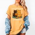 Life Is Better With Cats And Books Cute Cat Lover Women's Comfort Colors T-Shirt Mustard