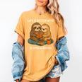 Life Is Better With Sloths And Books Cute Sloth Lover Women's Comfort Colors T-Shirt Mustard