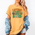 Lifting To Hold More Books Weightlifting Workout Gym Lover Women's Comfort Colors T-Shirt Mustard Lifting To Hold More Books Weightlifting Workout Gym Lover Women's Comfort Colors T-Shirt Mustard