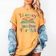 Literacy Justice For All Stop Book Banning Protect Librarian Women's Comfort Colors T-Shirt Mustard Literacy Justice For All Stop Book Banning Protect Librarian Women's Comfort Colors T-Shirt Mustard