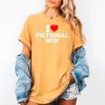 I Love Heart Fictional Men Simple Cute Books Reading Women's Comfort Colors T-Shirt Mustard I Love Heart Fictional Men Simple Cute Books Reading Women's Comfort Colors T-Shirt Mustard