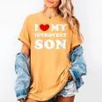 I Love My Introvert Son I Heart My Introvert Son Women's Comfort Colors T-Shirt Mustard