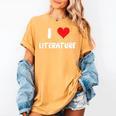 I Love Literature Heart Books Writing Reading Read Write Women's Comfort Colors T-Shirt Mustard I Love Literature Heart Books Writing Reading Read Write Women's Comfort Colors T-Shirt Mustard