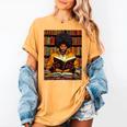 Man Reading Book Black History Month Book Lover Afro Women's Comfort Colors T-Shirt Mustard