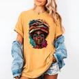 Melanin Girl Afro Book Lover Librarian Teacher Student Women's Comfort Colors T-Shirt Mustard