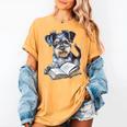 Nerdy Schnauzer Dog Book Lover Glasses Cute Pet For Men Women Kids Women's Comfort Colors T-Shirt Mustard