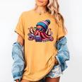 Octopus Reading Book Kraken Book Lover Women's Comfort Colors T-Shirt Mustard