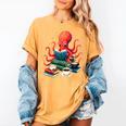 Octopus Reading Books Tea Coffee Women's Comfort Colors T-Shirt Mustard
