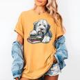 Old English Sheepdog Books Reading Dog Breed Graphic Women's Comfort Colors T-Shirt Mustard Old English Sheepdog Books Reading Dog Breed Graphic Women's Comfort Colors T-Shirt Mustard
