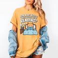 Orange Cat Reading Book 67 Six Seven Meme Women's Comfort Colors T-Shirt Mustard
