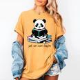 Panda Reading Chapter Books Women's Comfort Colors T-Shirt Mustard