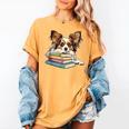 Papillon Books Reading Dog Breed Graphic For Men Women Kids Women's Comfort Colors T-Shirt Mustard Papillon Books Reading Dog Breed Graphic For Men Women Kids Women's Comfort Colors T-Shirt Mustard