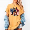 Patriotic German Shepherd Dog Books Baseball American Flag Women's Comfort Colors T-Shirt Mustard