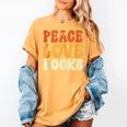 Peace Love Books Men Women Women's Comfort Colors T-Shirt Mustard