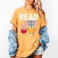 Pig Elephant Reading Cute Book Lover Bookworm Boys Girls Kid Women's Comfort Colors T-Shirt Mustard
