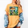 Rabbit Reading Book Under Large Mushroom Easter Bandana Women's Comfort Colors T-Shirt Mustard