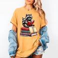 Raccoon Reading Books Matching Bookworm Readers Librarian Women's Comfort Colors T-Shirt Mustard