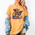 Rainbow Pride Bigfoot Reading Book With Heart Glasses Women's Comfort Colors T-Shirt Mustard Rainbow Pride Bigfoot Reading Book With Heart Glasses Women's Comfort Colors T-Shirt Mustard