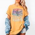Rather Be Reading Book Lover Stack Women's Comfort Colors T-Shirt Mustard Rather Be Reading Book Lover Stack Women's Comfort Colors T-Shirt Mustard