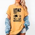 Read More Books Ghost Halloween Reading Teacher Literacy Women's Comfort Colors T-Shirt Mustard