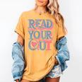 Read Your Heart Out Cute Teacher Reading Book Love Bookworm Women's Comfort Colors T-Shirt Mustard