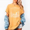 Read In Peace Skeleton Reading Book Halloween Bookish Women's Comfort Colors T-Shirt Mustard