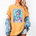 The Reader Retro Reading Skeleton Books Flowers Tarot Card Women's Comfort Colors T-Shirt Mustard The Reader Retro Reading Skeleton Books Flowers Tarot Card Women's Comfort Colors T-Shirt Mustard