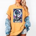 The Reader Tarot Card Reading Skeleton Skull Book Lover Women's Comfort Colors T-Shirt Mustard