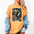 The Reader Tarot Card Skeleton Reading Book Bookworm Bookish Women's Comfort Colors T-Shirt Mustard The Reader Tarot Card Skeleton Reading Book Bookworm Bookish Women's Comfort Colors T-Shirt Mustard