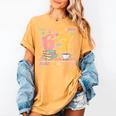 Reading 67 Teacher Six Seven Reading 6 7 Book Lover Women's Comfort Colors T-Shirt Mustard