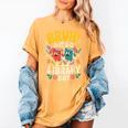 Reading Book Lover School Librarian Bruh It's Library Day Women's Comfort Colors T-Shirt Mustard